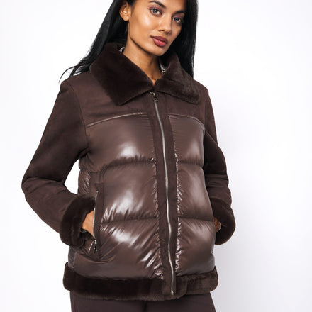 Parka curta combinada